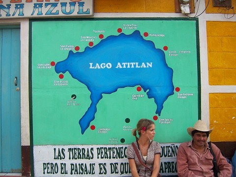 A visual of our spot in Guatemala. San Juan la Laguna (where Tribe 61 is at for Feb.) is the furthest red dot to the left. We also spend a lot of time in San Pedro (red dot below) and San Pablo (red dot up and right). Pana Jachel (where Team YEDI is) is the red dot right above the 'A' in 'ATITLAN'. Pana is a much bigger city. We go there to use SKYPE to call home :)