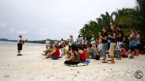 morning worship on the beach