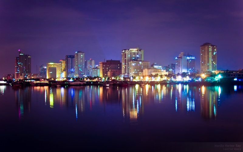 a view of manilla at night