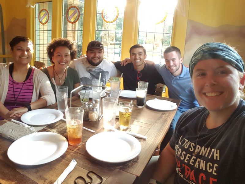 Our first dinner as a team in Georgia 