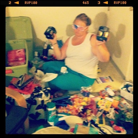 this is me and my RFKC tub with decorations. gifts, games, toiletries, tons of random stuff...and of course doubleshots