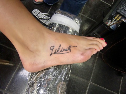 This is my tatoo. It is Masaai for "freedom." I got it to remind me everyday the freedom I recieved this summer while with the Masaai Tribe. 