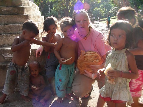 Feeding the street kids, what I love to do.