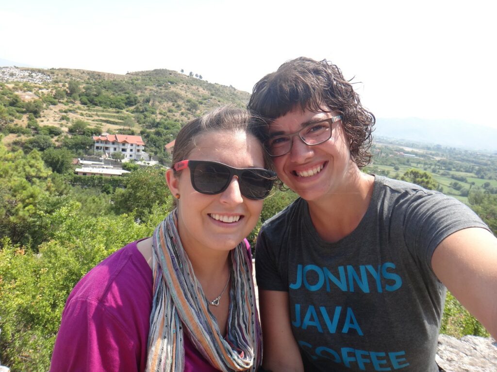 Marie and I on our way up to a castle