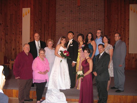 Most recent picture of the whole family, at my sister's wedding, 2011