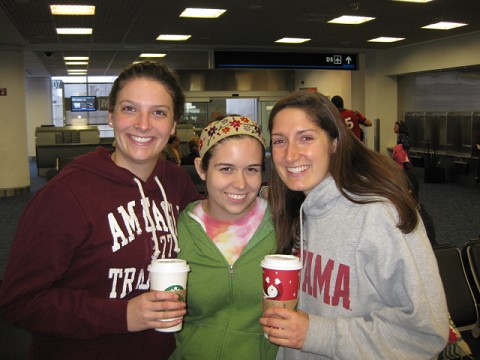 Dania, Rebecca and me with our glorious Starbucks