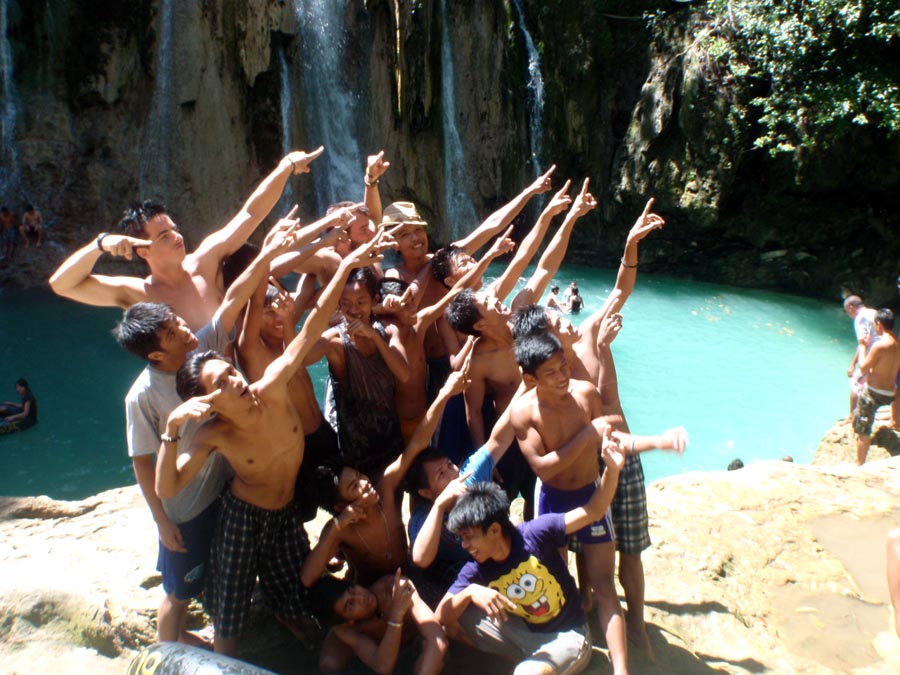 My friends and I at the waterfall