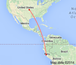Distance from Andover, KS to Lima Peru
