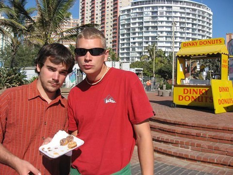 Spano and Andrew with their Dinky Donuts