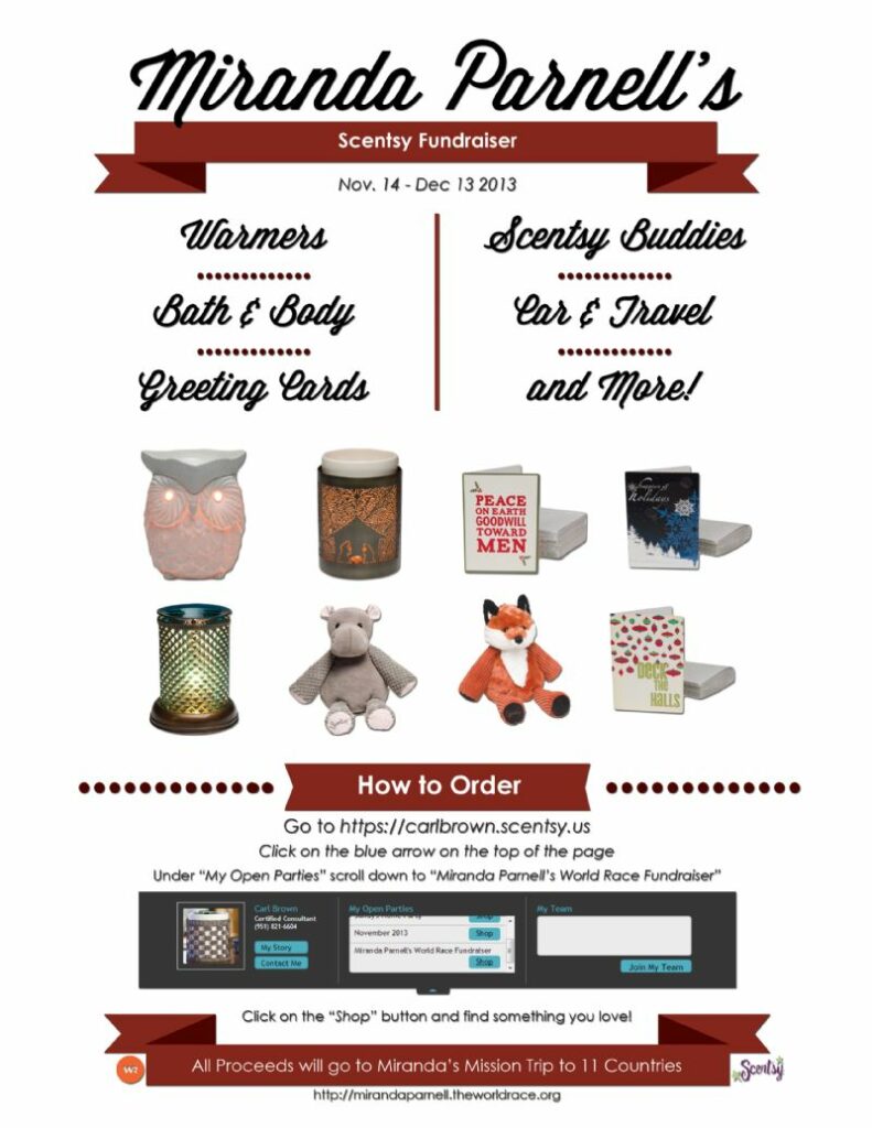Scentsy fundraising flyer