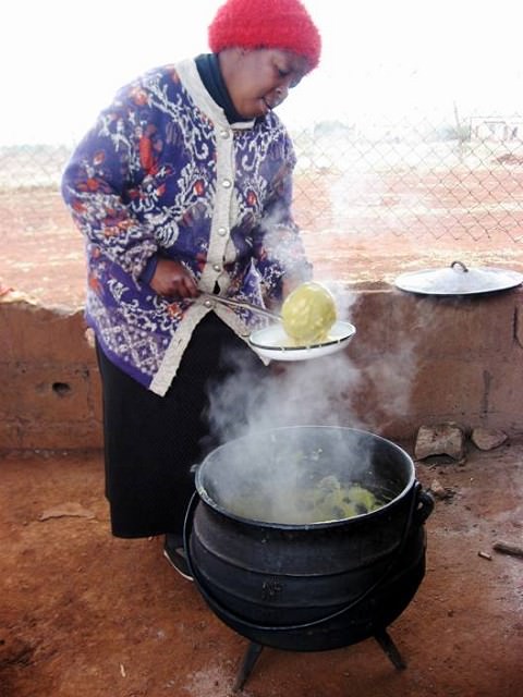 Gogo dishing out the Milly-Meal