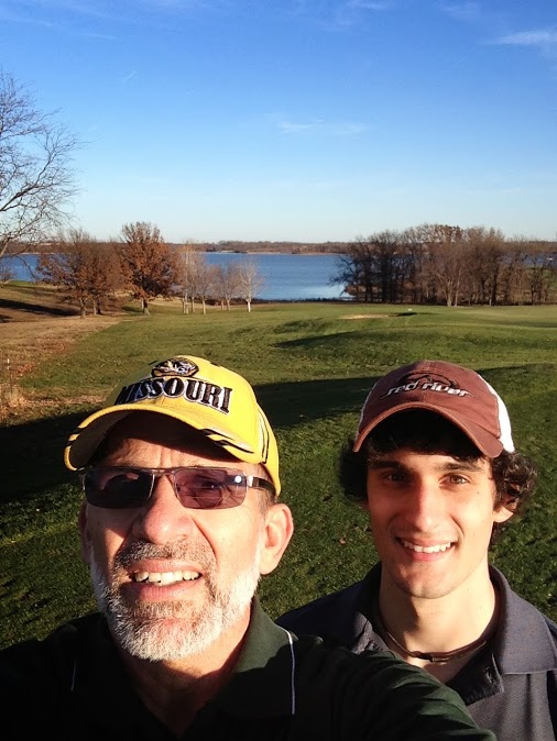 My Dad and I golfing. He usually wins.