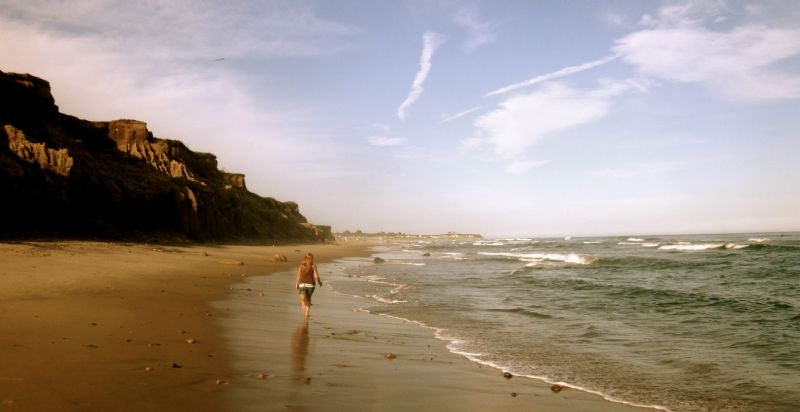 walking by the ocean