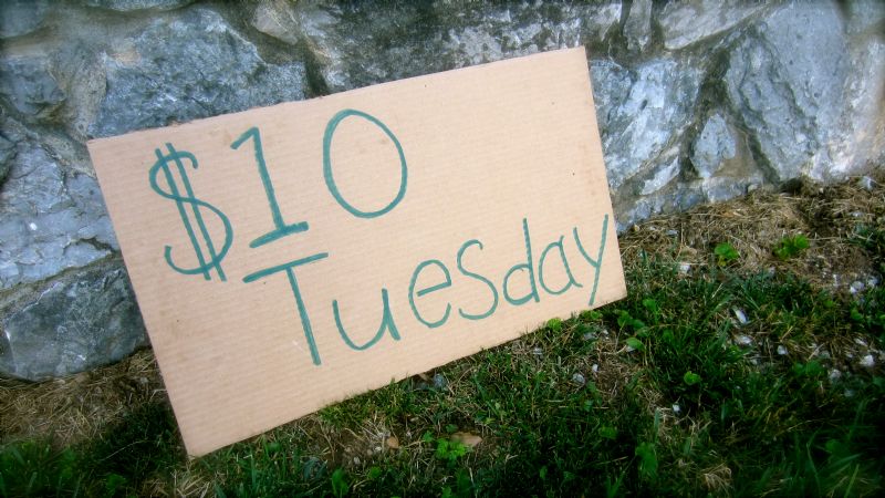 $10 Tuesday sign