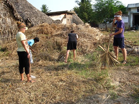 clearing the land before we build, church build, India