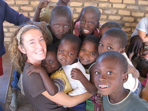 Loving on Mozambiquan kids