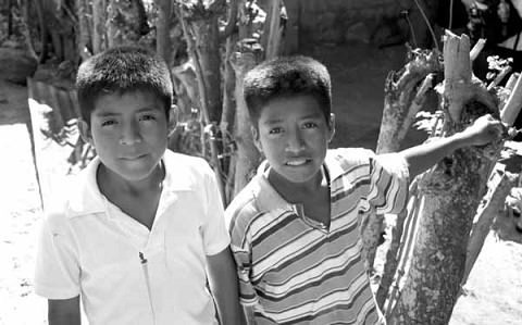 Two mexican boys in Arroyo Palenque, Jan 7