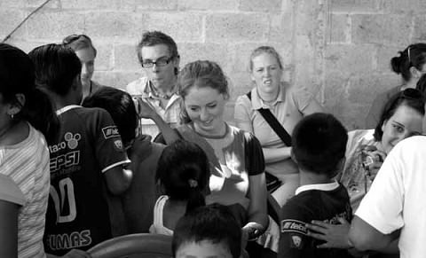 Jon, Katie and Ginger mingled with the kids