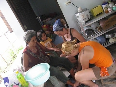 Pampering Add with her daughter Nom-Nam