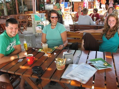 Jimmy, Stacey and Katie at breakfast