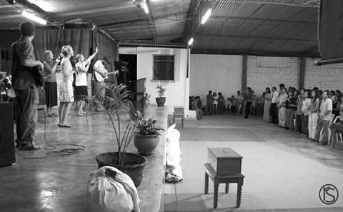 we led worship for their sunday night service (their main service)