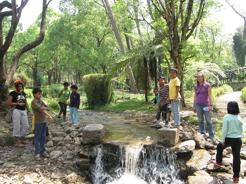 Children at the botanical gardens