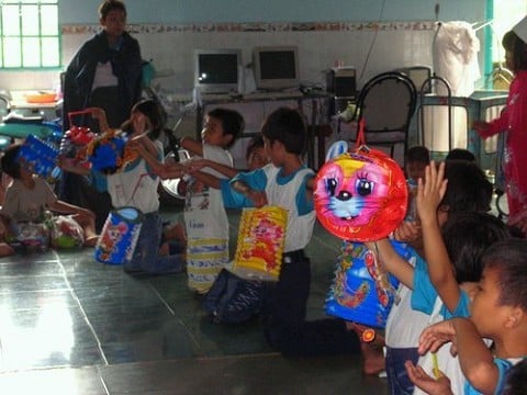 Many people were coming to visit the children since it was a holiday.