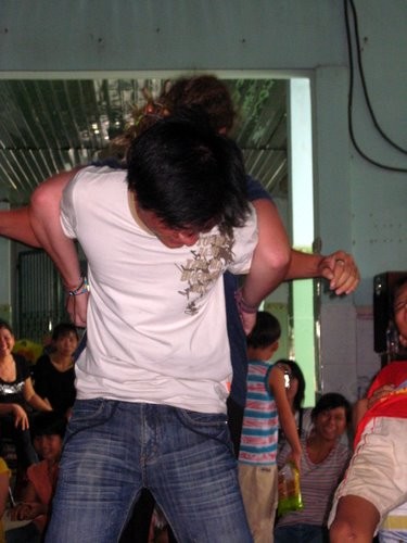 Shanda being picked up.  