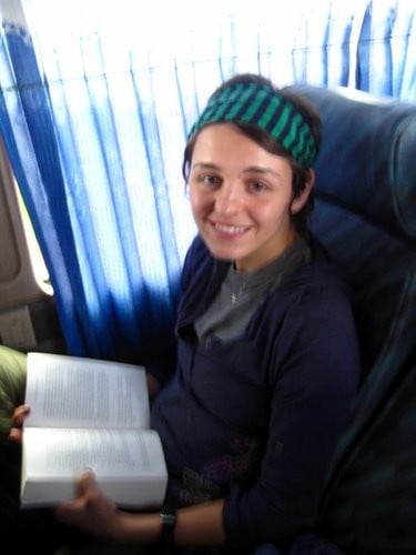 On the bus.