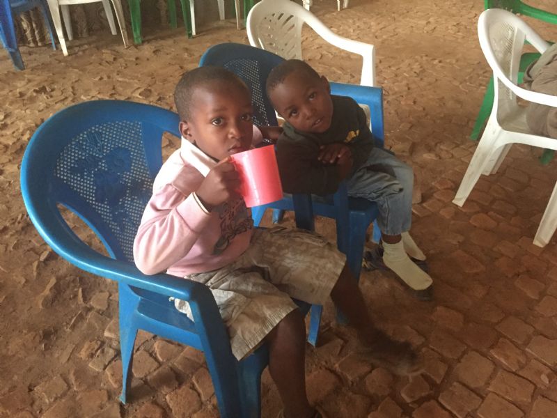 Enjoying their porridge!!!