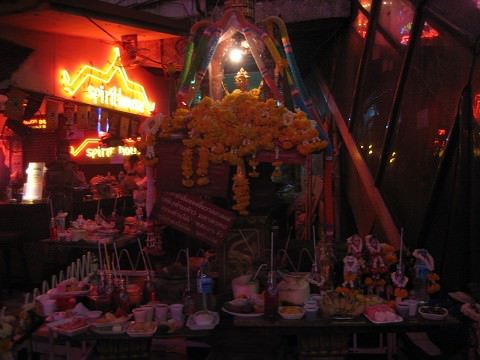 The offerings to Buddha at the bar