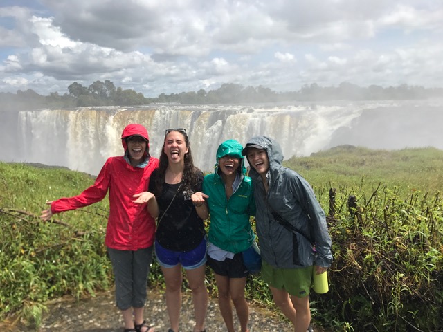 Rachel forgot to bring a rain jacket for an adventure of getting rained on by a waterfall. No big deal.