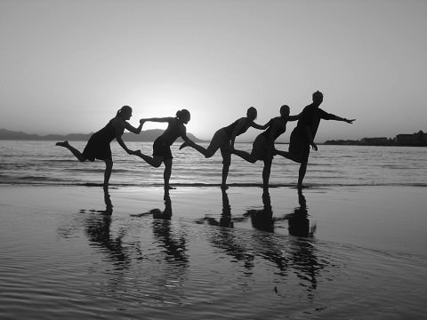 Fun sillouttes at sunset in Gordon's Bay