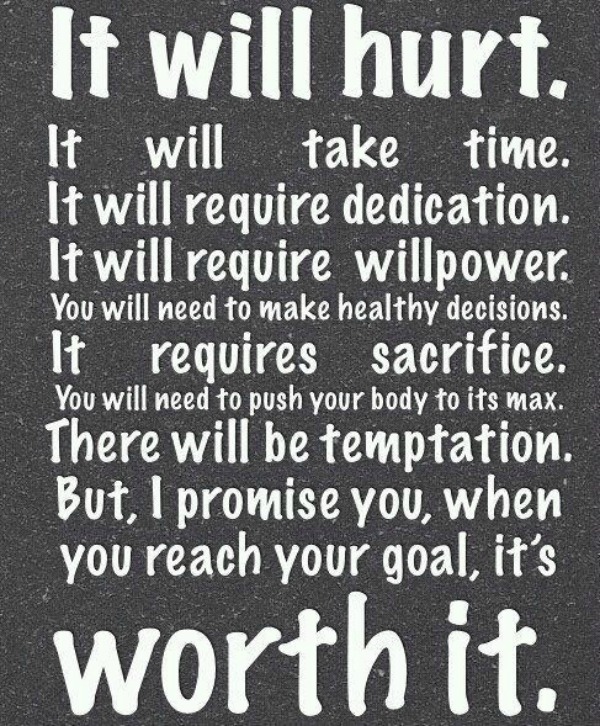 motivation inspiraton it will hurt but its worth it