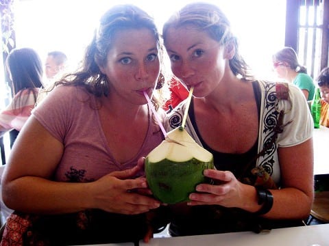 Birthday coconut with Katie