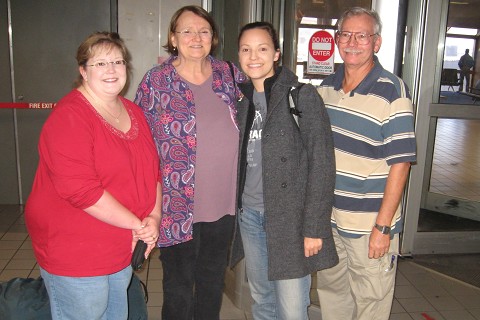 At the airport with the fam