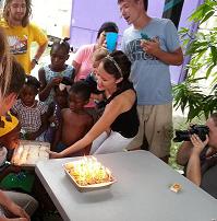 Stephen and Autumn celebrating the 6th birthday of Michelet, a child at the Agape House orphanage
