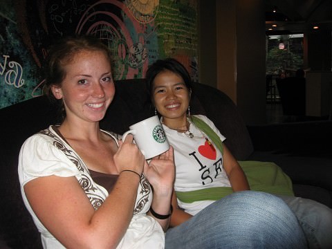 Eric (a.k.a Tigger) and a girl at the childrens festival in Via El Salvidor.