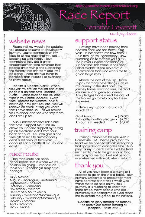 Newsletter March/April 2008