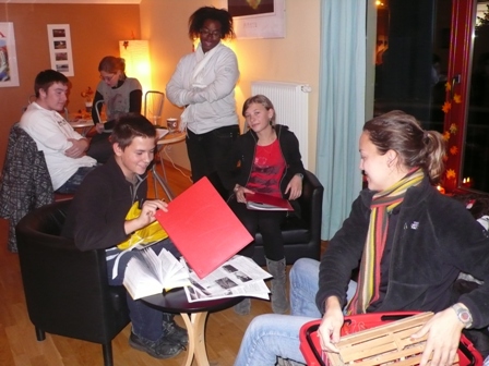 helping teach English with some of the teenagers