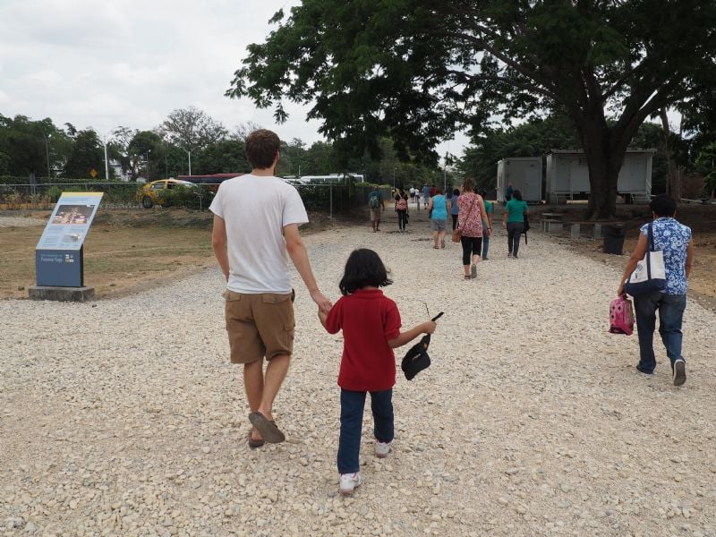 Walking back from the bus, Angeli switched back and forth from holding her grandmother's hand (on the right), and holding mine. I loved it.