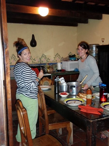 Getting ready for dinner.