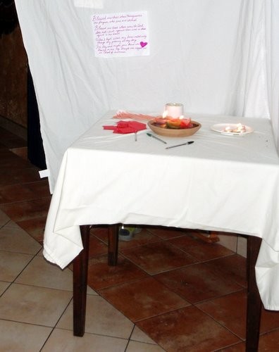 HERE PEOPLE WROTE DOWN THEIR SINS  and  BURNED IT IN THE CANDLES.