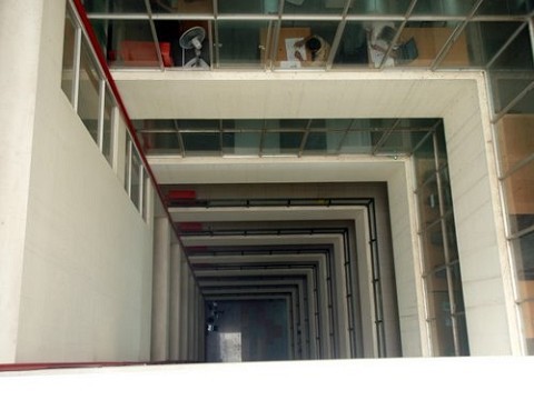 In the highest building on campus.