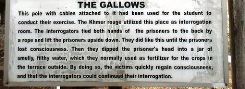 The Gallow was to the left of this sign--sorry I do not have a picture.