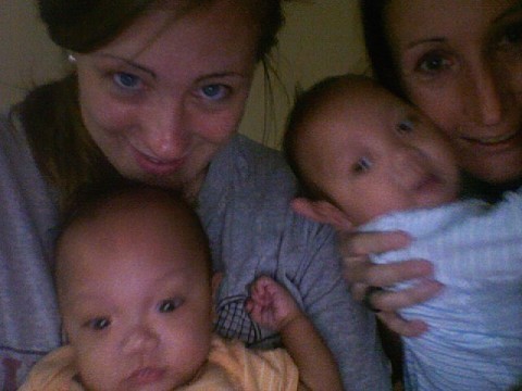 Sarah and I with the twins