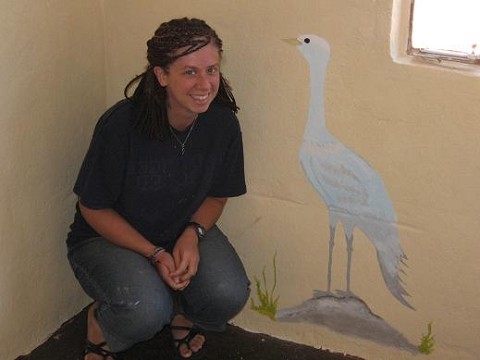 the blue crane that Shawna and I painted