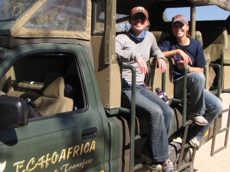 Jen and I on the safari truck