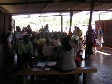 mobile clinic where people can recieve free check-ups and medicines if they are available.