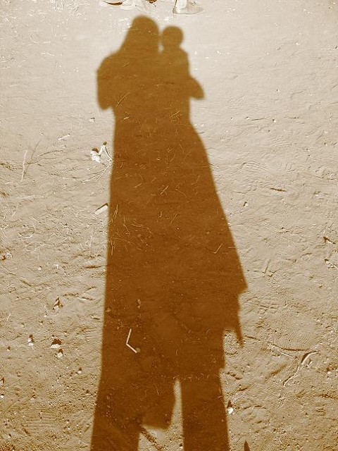 My shadow with my favorite baby